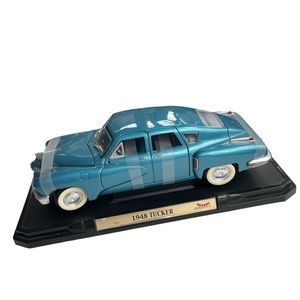 Vintage Road Signature 1948 TUCKER Metallic Light Blue Teal Model Car With Stand